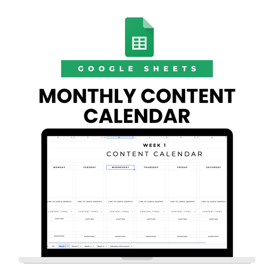 Monthly Content Calendar Google Sheet Template